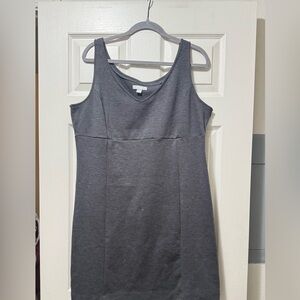 New York & Company Charcoal V-Neck Dress